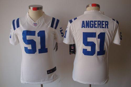 Colts #51 Pat Angerer White Women's Stitched NFL Limited Jersey