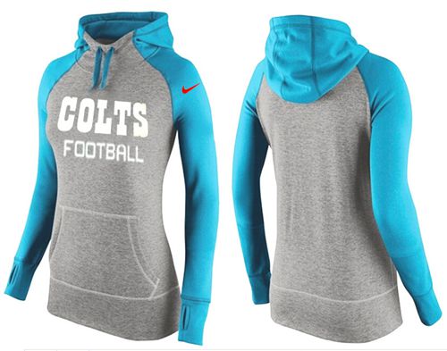 Women's Indianapolis Colts Performance Hoodie Grey & Light Blue
