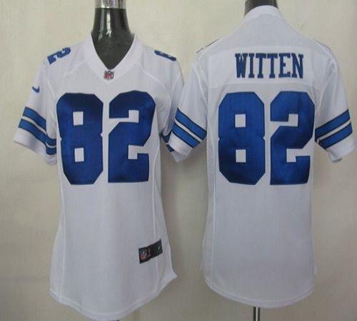Cowboys #82 Jason Witten White Women's Stitched NFL Elite Jersey