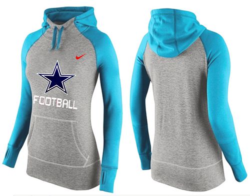 Women's Dallas Cowboys Performance Hoodie Grey & Light Blue