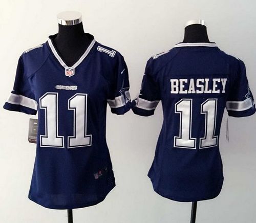 Cowboys #11 Cole Beasley Navy Blue Team Color Women's Stitched NFL Elite Jersey