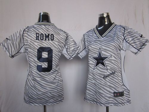 Cowboys #9 Tony Romo Zebra Women's Stitched NFL Elite Jersey