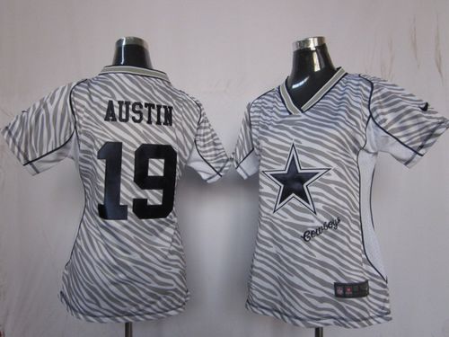 Cowboys #19 Miles Austin Zebra Women's Stitched NFL Elite Jersey
