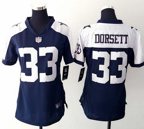 Cowboys #33 Tony Dorsett Navy Blue Thanksgiving Throwback Women's Stitched NFL Elite Jersey