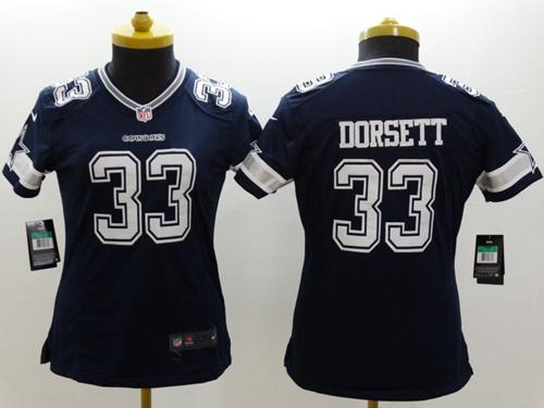 Cowboys #33 Tony Dorsett Navy Blue Team Color Women's Stitched NFL Limited Jersey