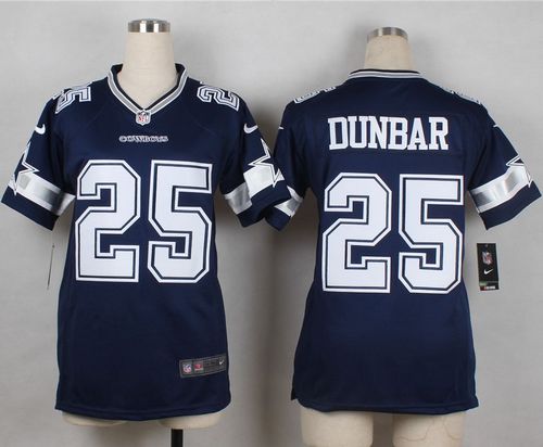 Cowboys #25 Lance Dunbar Navy Blue Team Color Women's Stitched NFL Elite Jersey