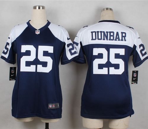 Cowboys #25 Lance Dunbar Navy Blue Thanksgiving Throwback Women's Stitched NFL Elite Jersey