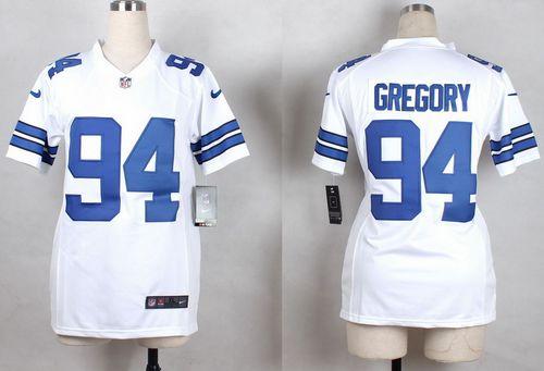 Cowboys #94 Randy Gregory White Women's Stitched NFL Elite Jersey