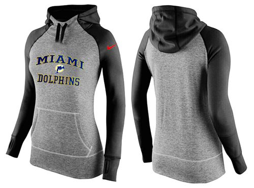 Women's Miami Dolphins Performance Hoodie Grey & Black
