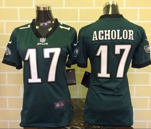 Eagles #17 Nelson Agholor Midnight Green Team Color Women's Stitched NFL New Elite Jersey