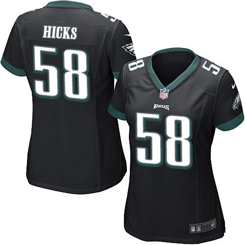 Eagles #58 Jordan Hicks Black Alternate Women's Stitched NFL New Elite Jersey