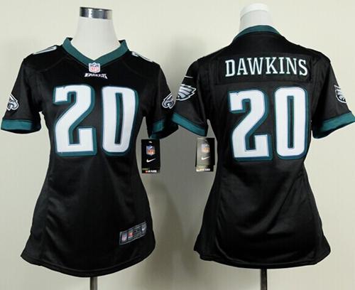 Eagles #20 Brian Dawkins Black Alternate Women's Stitched NFL New Elite Jersey