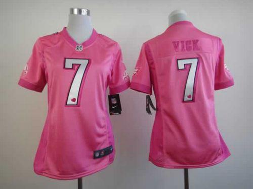 Eagles #7 Michael Vick Pink Women's Be Luv'd Stitched NFL Elite Jersey