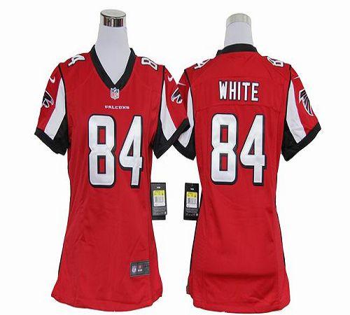 Falcons #84 Roddy White Red Team Color Women's Stitched NFL Elite Jersey