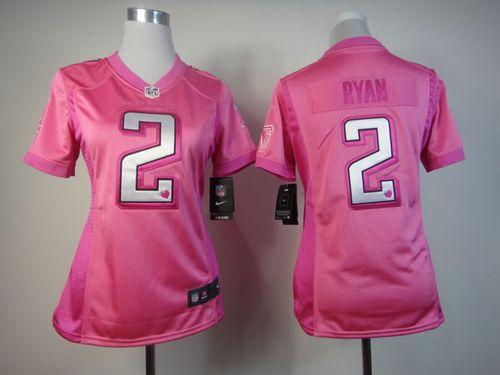 Falcons #2 Matt Ryan Pink Women's Be Luv'd Stitched NFL Elite Jersey