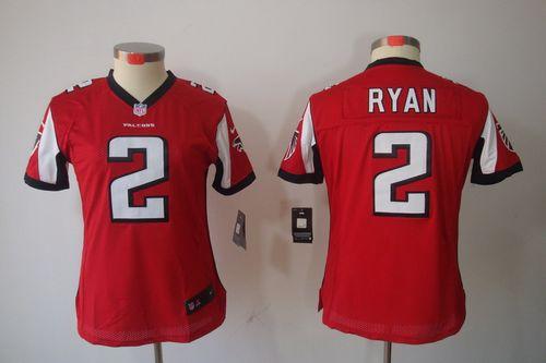 Falcons #2 Matt Ryan Red Team Color Women's Stitched NFL Limited Jersey
