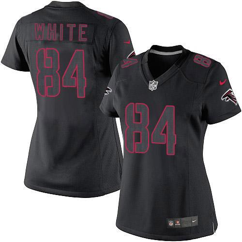 Falcons #84 Roddy White Black Impact Women's Stitched NFL Limited Jersey