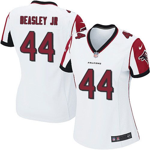 Falcons #44 Vic Beasley Jr White Women's Stitched NFL Elite Jersey