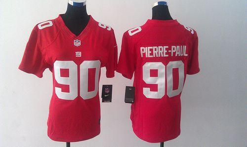 Giants #90 Jason Pierre Paul Red Alternate Women's Stitched NFL Limited Jersey