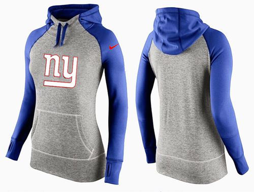 Women's New York Giants Performance Hoodie Grey & Blue_2