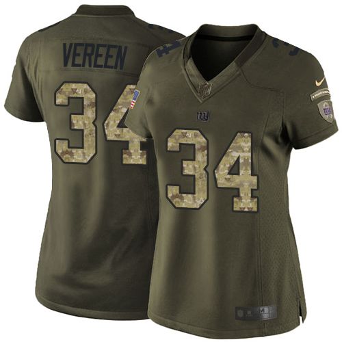 Giants #34 Shane Vereen Green Women's Stitched NFL Limited Salute to Service Jersey