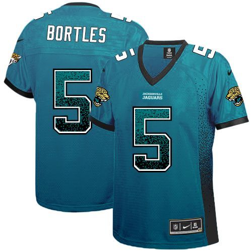Jaguars #5 Blake Bortles Teal Green Team Color Women's Stitched NFL Elite Drift Fashion Jersey