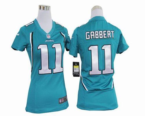Jaguars #11 Blaine Gabbert Teal Green Team Color Women's Stitched NFL Elite Jersey