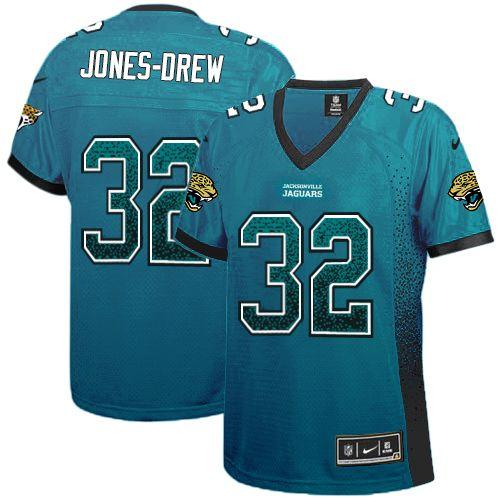 Jaguars #32 Maurice Jones Drew Teal Green Team Color Women's Stitched NFL Elite Drift Fashion Jersey