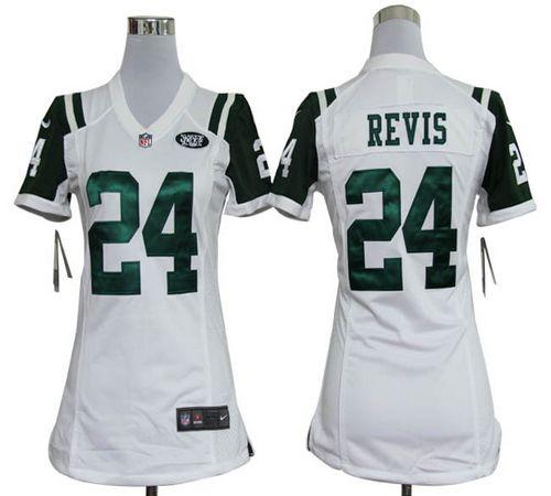 Jets #24 Darrelle Revis White Women's Stitched NFL Elite Jersey
