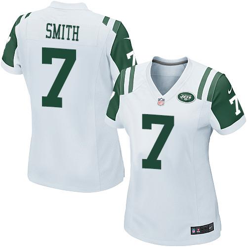 Jets #7 Geno Smith White Women's Stitched NFL Elite Jersey