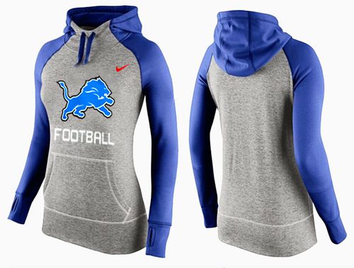 Women's Detroit Lions Performance Hoodie Grey & Blue_1