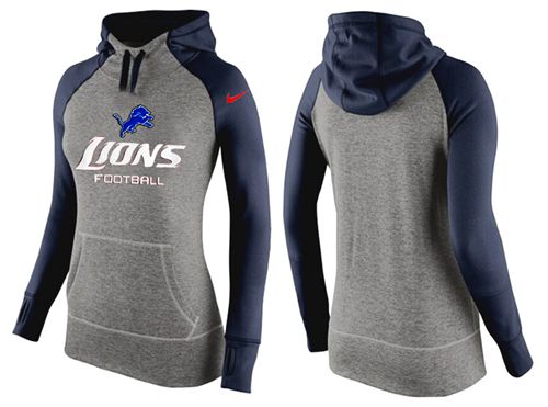 Women's Detroit Lions Performance Hoodie Grey & Dark Blue