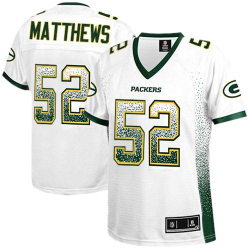 Packers #52 Clay Matthews White Women's Stitched NFL Elite Drift Fashion Jersey