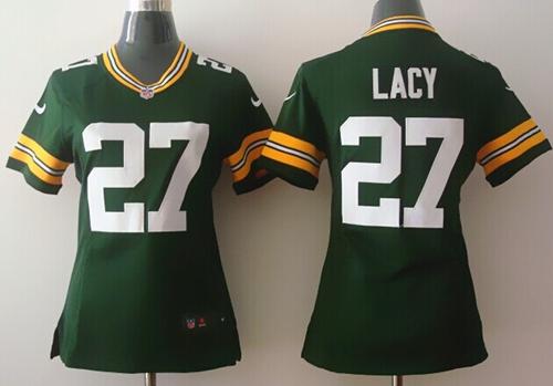 Packers #27 Eddie Lacy Green Team Color Women's NFL Elite Jersey