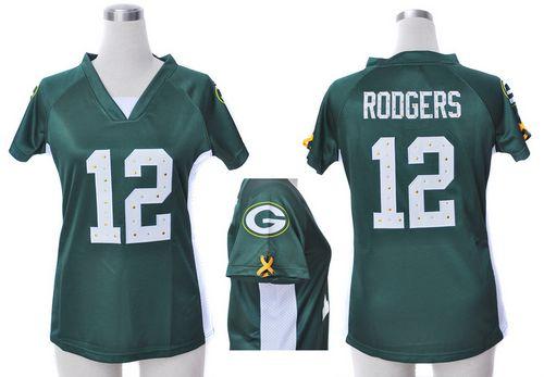 Packers #12 Aaron Rodgers Green Team Color Draft Him Name & Number Top Women's Stitched NFL Elite Jersey
