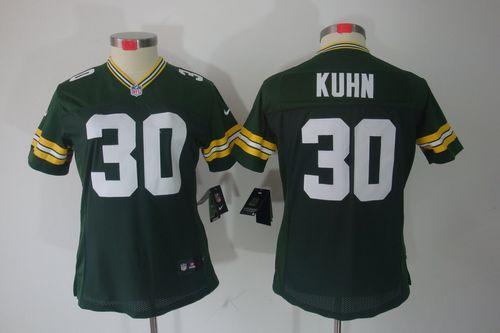 Packers #30 John Kuhn Green Team Color Women's Stitched NFL Limited Jersey