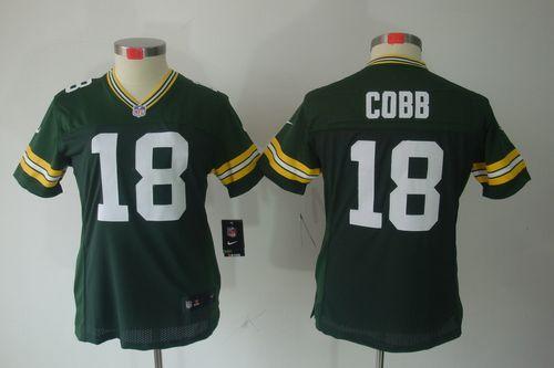 Packers #18 Randall Cobb Green Team Color Women's Stitched NFL Limited Jersey