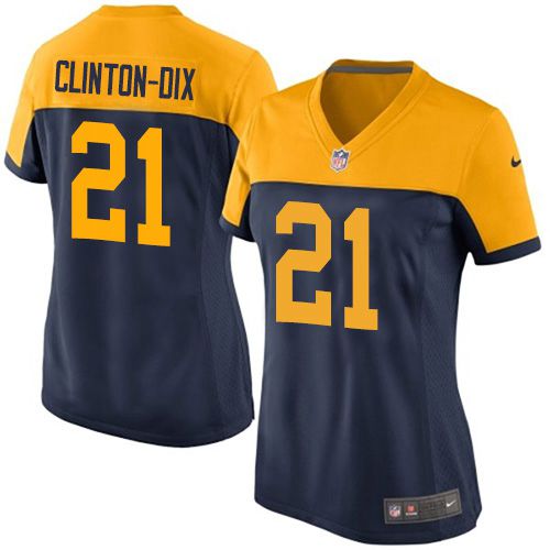 Packers #21 Ha Ha Clinton Dix Navy Blue Alternate Women's Stitched NFL New Elite Jersey