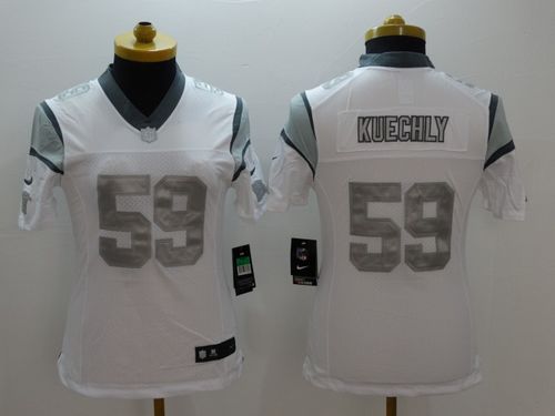 Panthers #59 Luke Kuechly White Women's Stitched NFL Limited Platinum Jersey