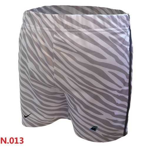 Women's NFL Carolina Panthers Embroidered Team Logo Zebra Stripes Shorts