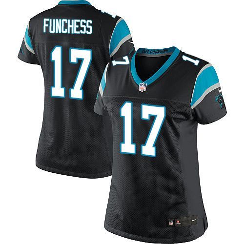 Panthers #17 Devin Funchess Black Team Color Women's Stitched NFL Elite Jersey