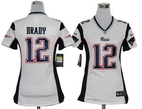 Patriots #12 Tom Brady White Women's Stitched NFL Elite Jersey