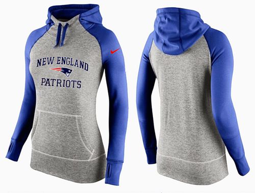 Women's New England Patriots Performance Hoodie Grey & Blue