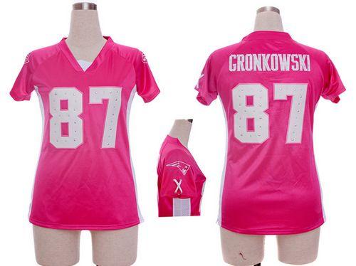 Patriots #87 Rob Gronkowski Pink Draft Him Name & Number Top Women's Stitched NFL Elite Jersey