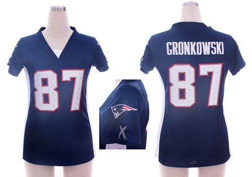 Patriots #87 Rob Gronkowski Navy Blue Team Color Draft Him Name & Number Top Women's Stitched NFL Elite Jersey