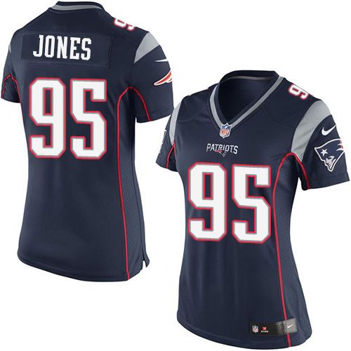 Patriots #95 Chandler Jones Navy Blue Team Color Women's Stitched NFL New Elite Jersey