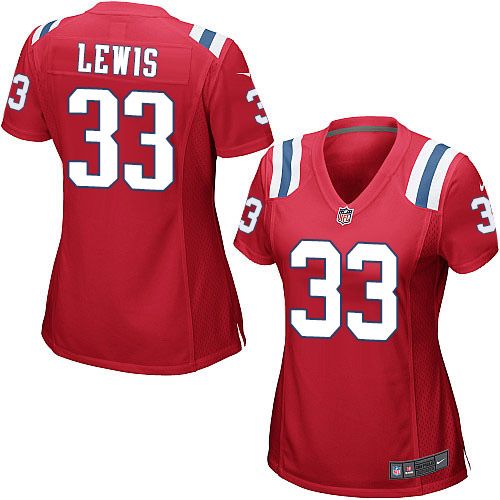 Patriots #33 Dion Lewis Red Alternate Women's Stitched NFL Elite Jersey