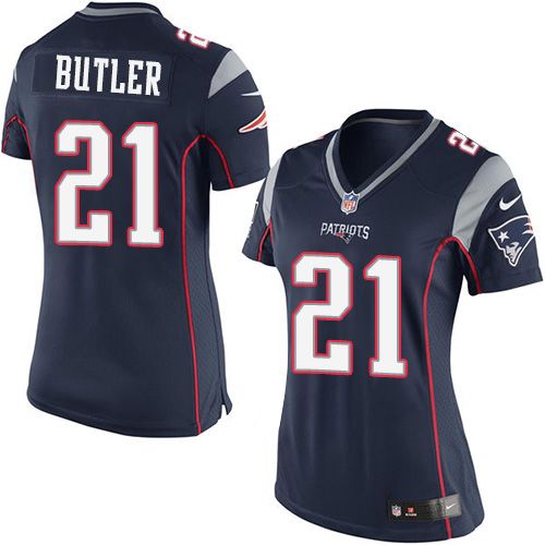 Patriots #21 Malcolm Butler Navy Blue Team Color Women's Stitched NFL New Elite Jersey