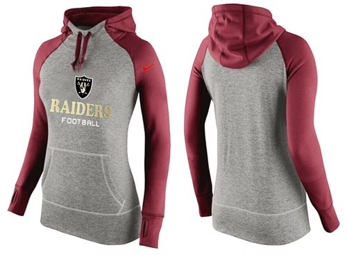 Women's Oakland Raiders Performance Hoodie Grey & Red