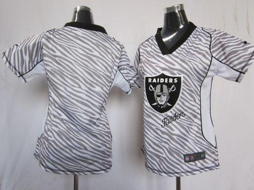 Raiders Blank Zebra Women's Stitched NFL Elite Jersey
